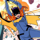 Batgirl swinging through Gotham in a cover for Nightwing #84.